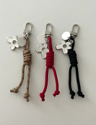 Mini rope bag keyring flower car key holder key ring