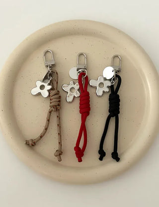Mini rope bag keyring flower car key holder key ring