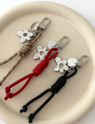 Mini rope bag keyring flower car key holder key ring