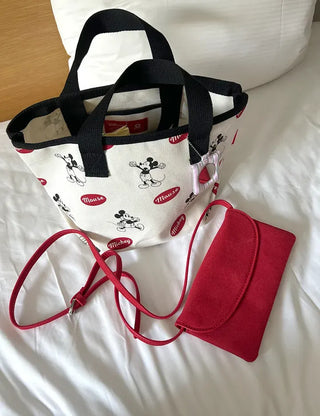 Mickey Canvas Tote Bag Disney Shoulder Eco Bag Daily