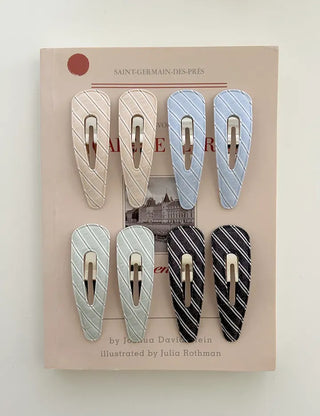 1+1 Set Round Snap Clip Check Mini Bangs Clip