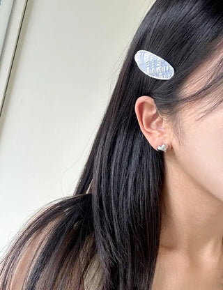 1+1 Set Round Snap Clip Check Mini Bangs Clip