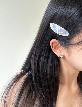 1+1 Set Round Snap Clip Check Mini Bangs Clip
