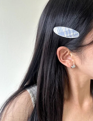 1+1 Set Round Snap Clip Check Mini Bangs Clip