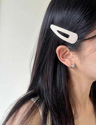 1+1 Set Round Snap Clip Check Mini Bangs Clip