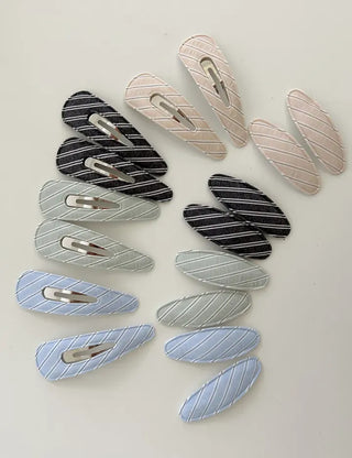 1+1 Set Round Snap Clip Check Mini Bangs Clip