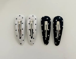 1+1 Set Round Snap Clip Check Mini Bangs Clip