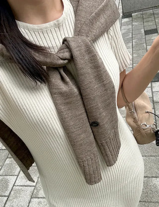 A must-have for transitional seasons: Wool button knit shawl, shoulder shawl, women's autumn cardigan shawl