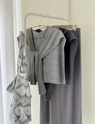 A must-have for transitional seasons: Wool button knit shawl, shoulder shawl, women's autumn cardigan shawl
