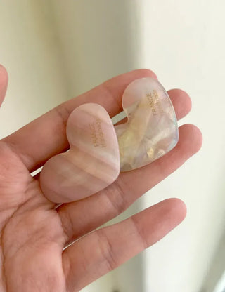 Creamy Heart Hairpin Marble Mini Claw Clip
