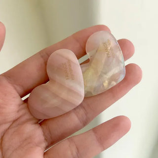 Creamy Heart Hairpin Marble Mini Claw Clip