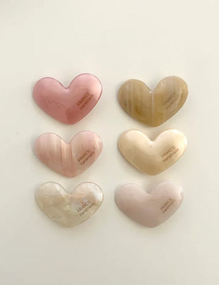 Creamy Heart Hairpin Marble Mini Claw Clip