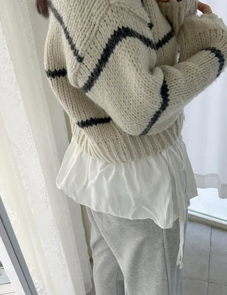 Double frill layered mini ribbon wrap skirt