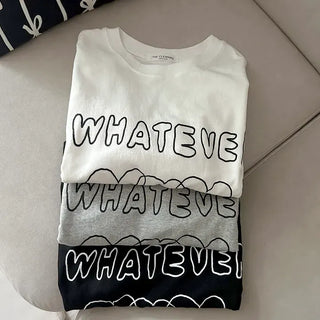 Whatever Long Sleeve Cotton Printed Women's Sweatshirt