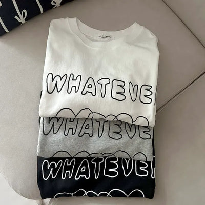 Whatever Long Sleeve Cotton Printed Women's Sweatshirt