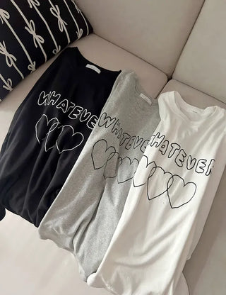 Whatever Long Sleeve Cotton Printed Women's Sweatshirt