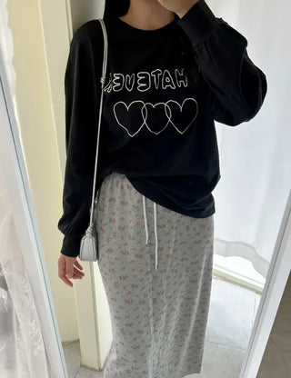 Whatever Long Sleeve Cotton Printed Women's Sweatshirt