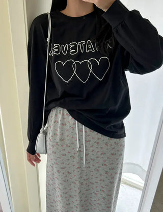 Whatever Long Sleeve Cotton Printed Women's Sweatshirt