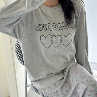 Whatever Long Sleeve Cotton Printed Women's Sweatshirt