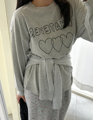 Whatever Long Sleeve Cotton Printed Women's Sweatshirt