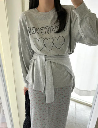 Whatever Long Sleeve Cotton Printed Women's Sweatshirt