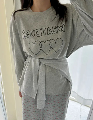 Whatever Long Sleeve Cotton Printed Women's Sweatshirt