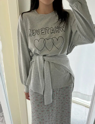 Whatever Long Sleeve Cotton Printed Women's Sweatshirt
