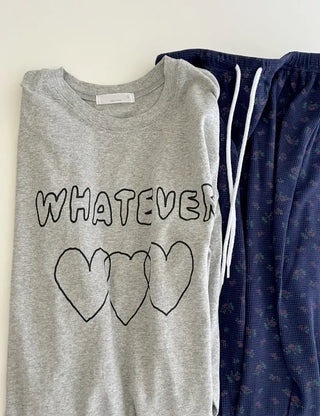 Whatever Long Sleeve Cotton Printed Women's Sweatshirt