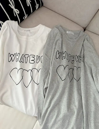 Whatever Long Sleeve Cotton Printed Women's Sweatshirt