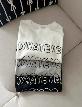 Whatever Long Sleeve Cotton Printed Women's Sweatshirt
