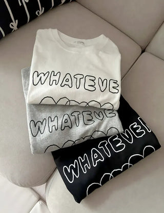 Whatever Long Sleeve Cotton Printed Women's Sweatshirt