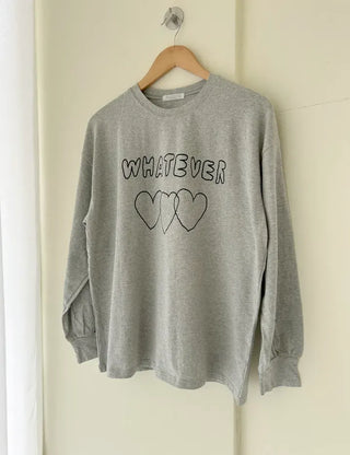 Whatever Long Sleeve Cotton Printed Women's Sweatshirt