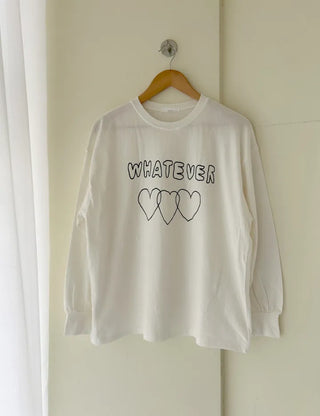 Whatever Long Sleeve Cotton Printed Women's Sweatshirt