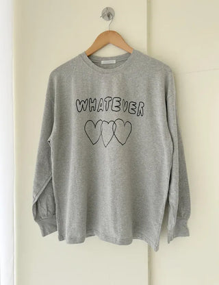 Whatever Long Sleeve Cotton Printed Women's Sweatshirt