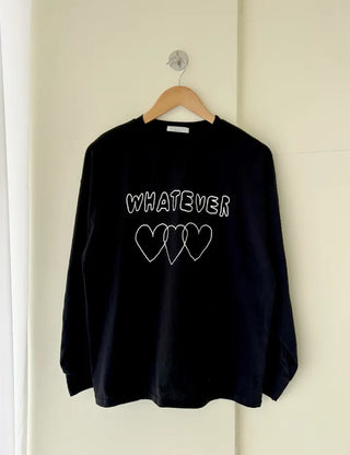 Whatever Long Sleeve Cotton Printed Women's Sweatshirt