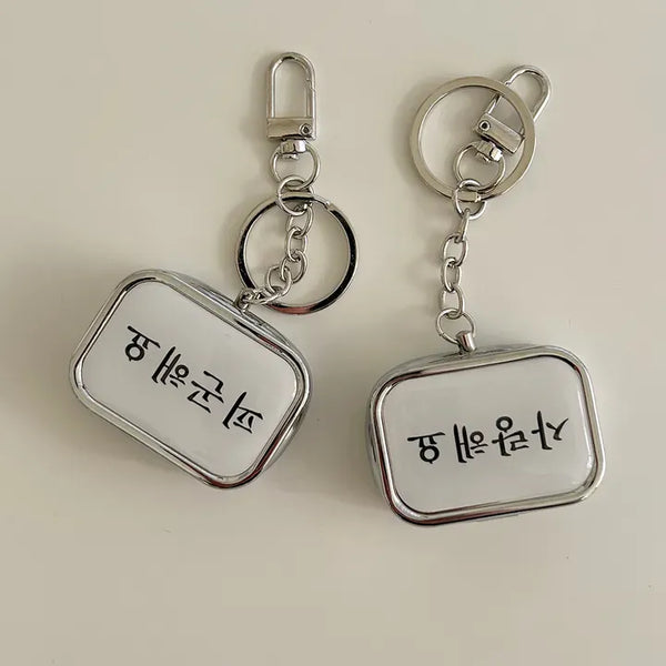 Hangeul Tin Case Bag Keyring Jewelry Storage Key Holder
