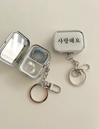Hangeul Tin Case Bag Keyring Jewelry Storage Key Holder