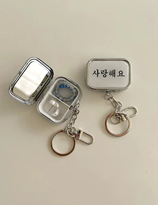 Hangeul Tin Case Bag Keyring Jewelry Storage Key Holder