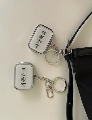Hangeul Tin Case Bag Keyring Jewelry Storage Key Holder