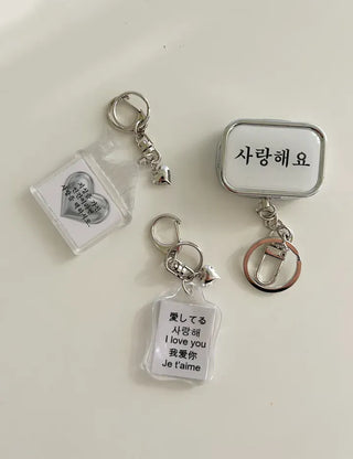 Hangeul Tin Case Bag Keyring Jewelry Storage Key Holder