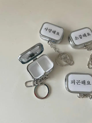 Hangeul Tin Case Bag Keyring Jewelry Storage Key Holder