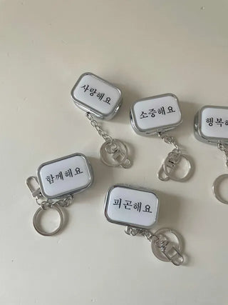 Hangeul Tin Case Bag Keyring Jewelry Storage Key Holder