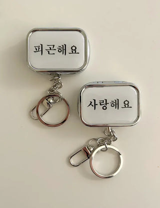 Hangeul Tin Case Bag Keyring Jewelry Storage Key Holder