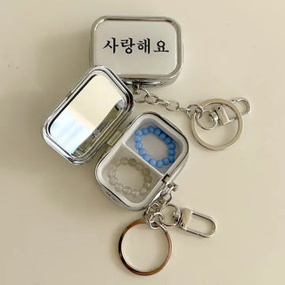 Hangeul Tin Case Bag Keyring Jewelry Storage Key Holder