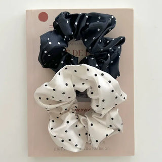 Satin polka dot hair scrunchie