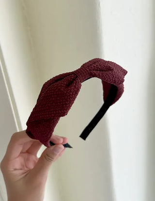 Recommended autumn wedding guest look: Waffle ribbon headband, slim hairband