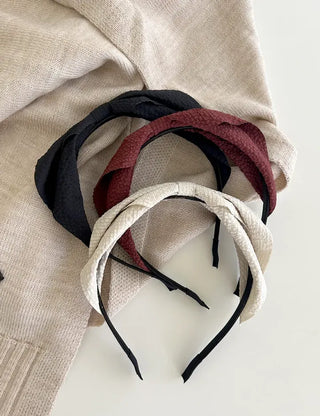 Recommended autumn wedding guest look: Waffle ribbon headband, slim hairband