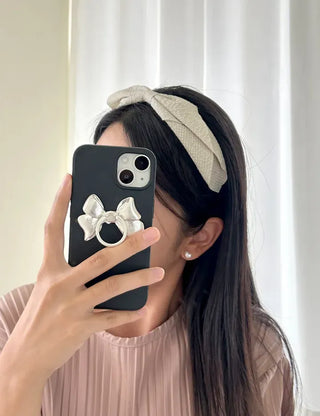 Recommended autumn wedding guest look: Waffle ribbon headband, slim hairband