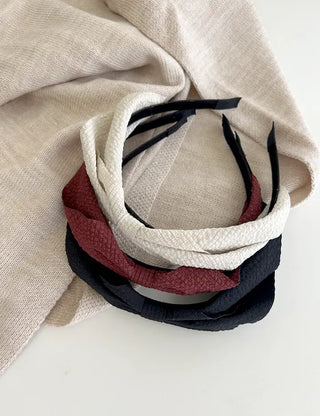 Recommended autumn wedding guest look: Waffle ribbon headband, slim hairband