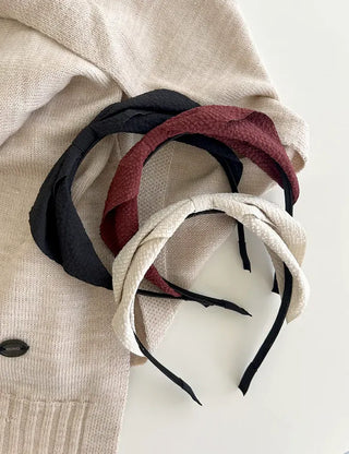 Recommended autumn wedding guest look: Waffle ribbon headband, slim hairband